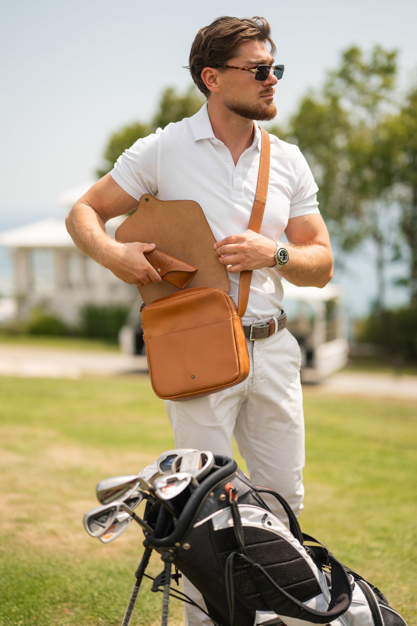 LEATHER CROSS-BODY BAG FOR MEN
