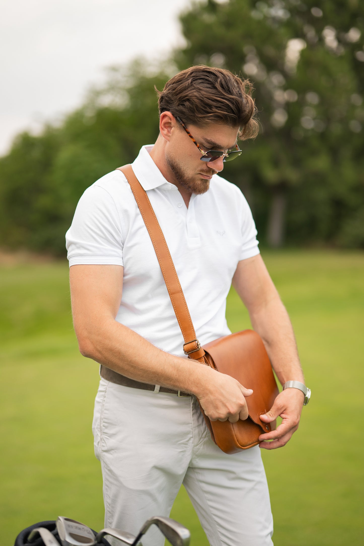 LEATHER CROSS-BODY BAG FOR MEN