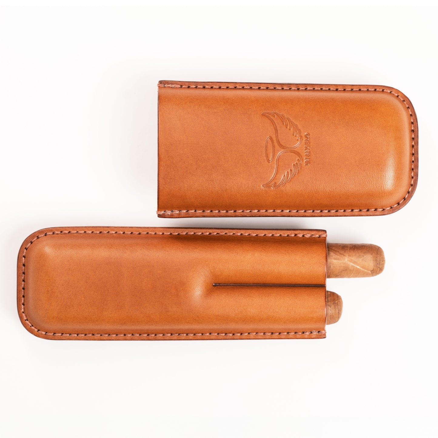 LEATHER CIGAR CASE WITH CIGAR REST